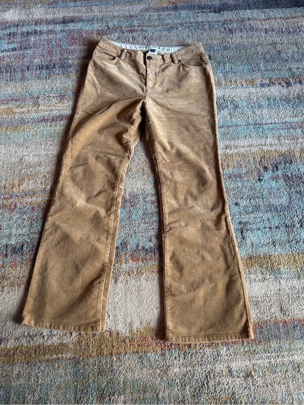 Lands End Women Corduroy Pants Size 10 Tan Flare Classic
